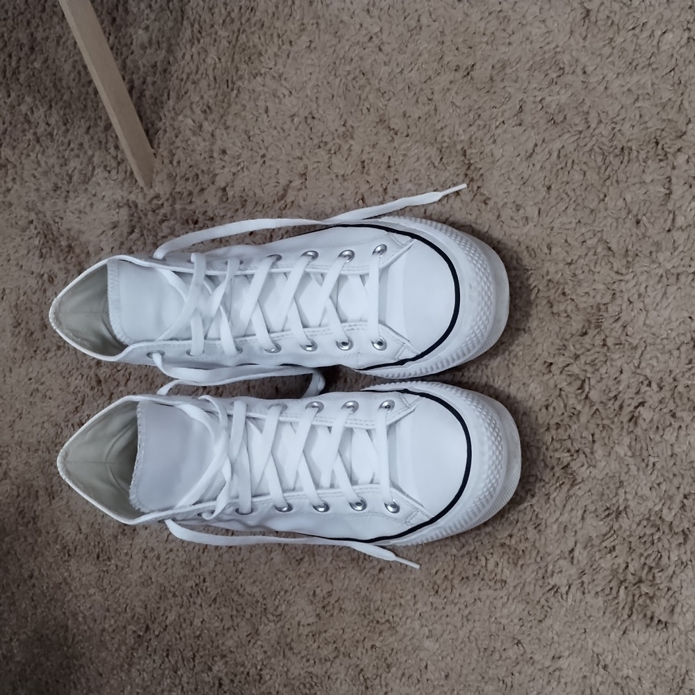 White platform leather converse